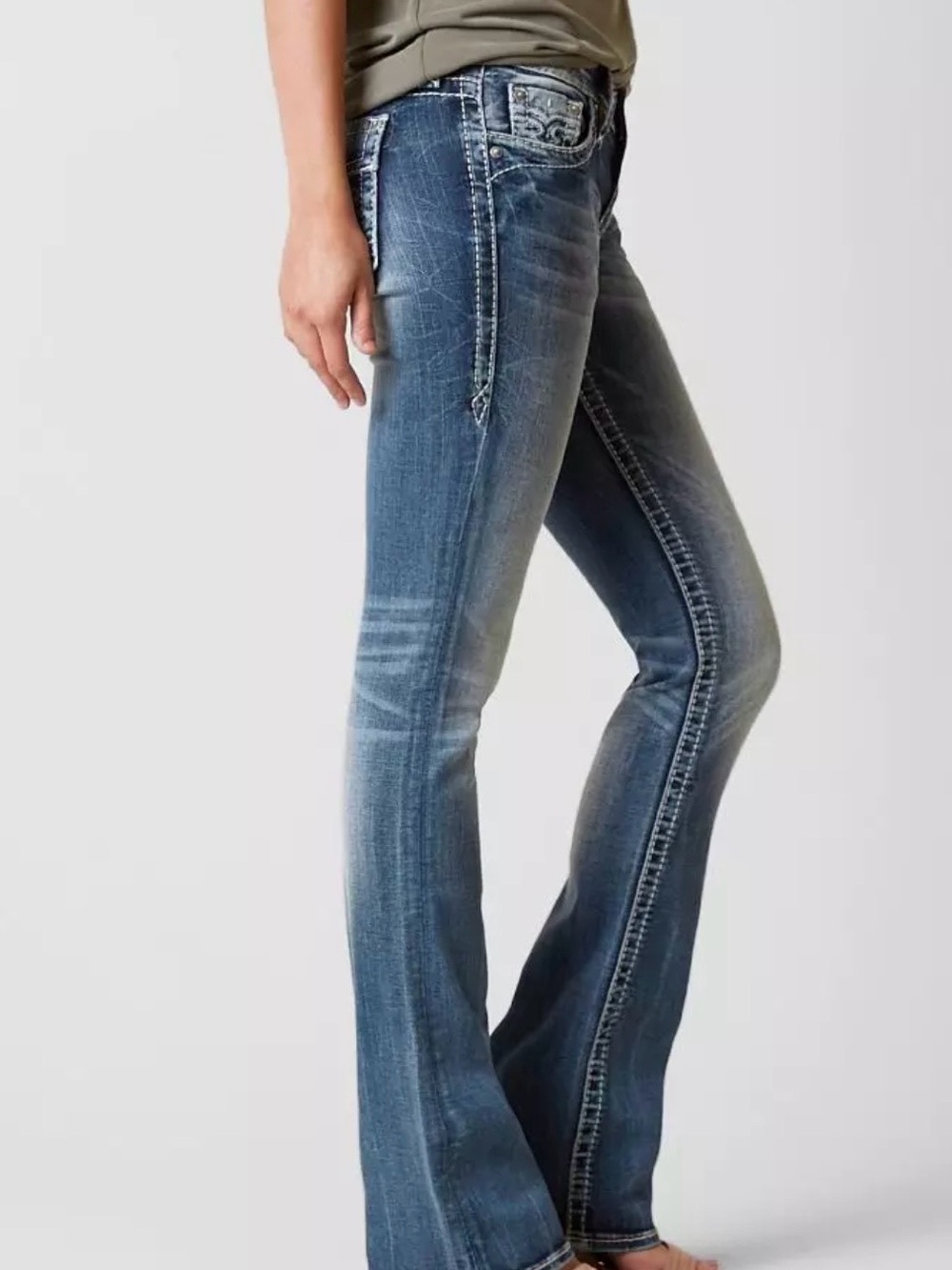 EUC Rock Revival Melora B200 Low Rise Bootcut Jeans Size 31 Y2K Western - Picture 2 of 8